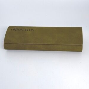 Elliott Ives Olive Green Suede Eyeglasses Sunglasses Hard Case Foldable‎ 2